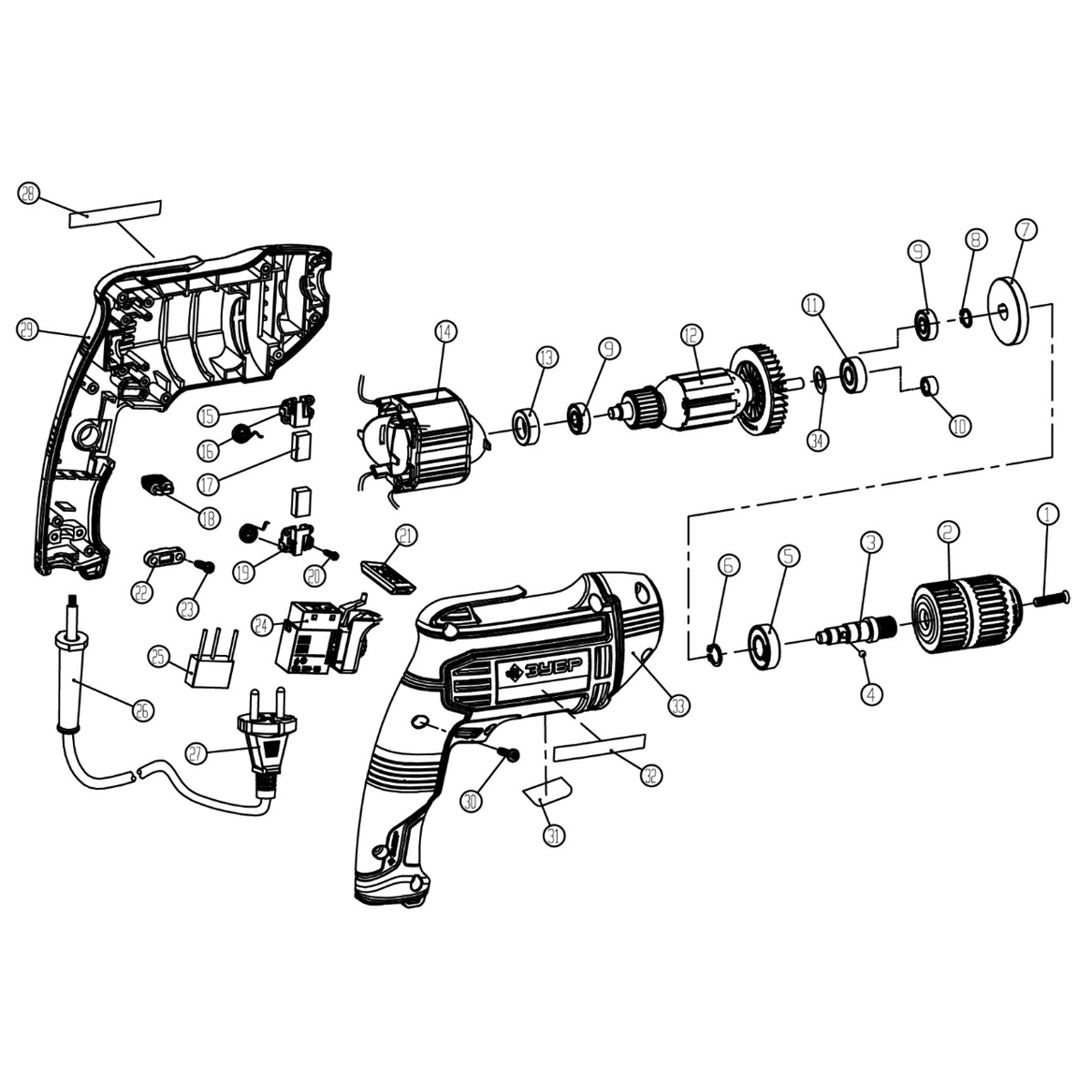 Дрели безударные Д-П600